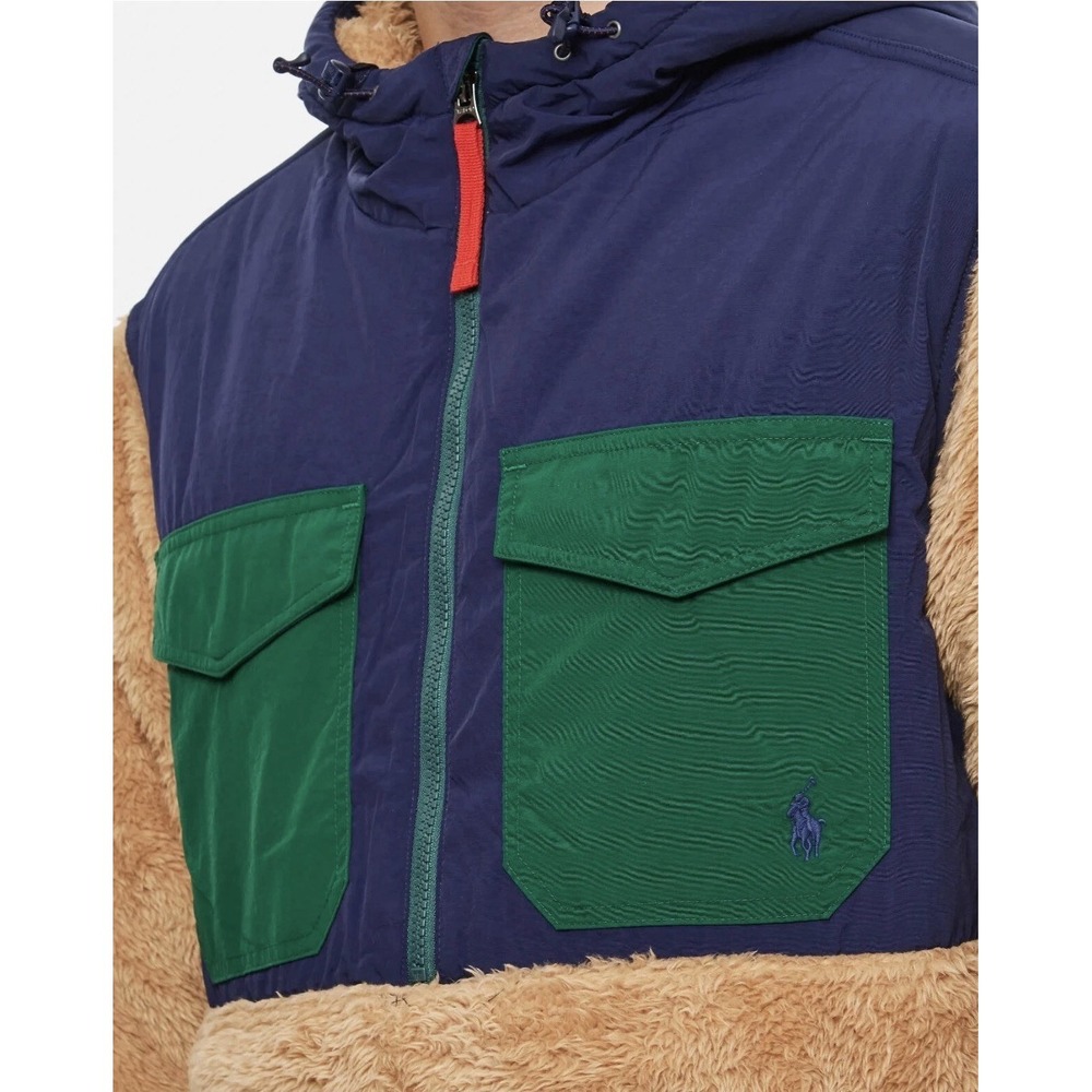 POLO RALPH LAUREN Mens 1/2 Zip ColorBlock Hybrid Hi Pile Fleece Pullover Sz M - Picture 6 of 13